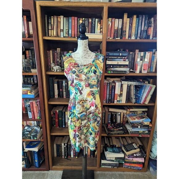 Jams World Dresses & Skirts - jams world vintage aloha tiki print short dress sz 9 back zip tank dress